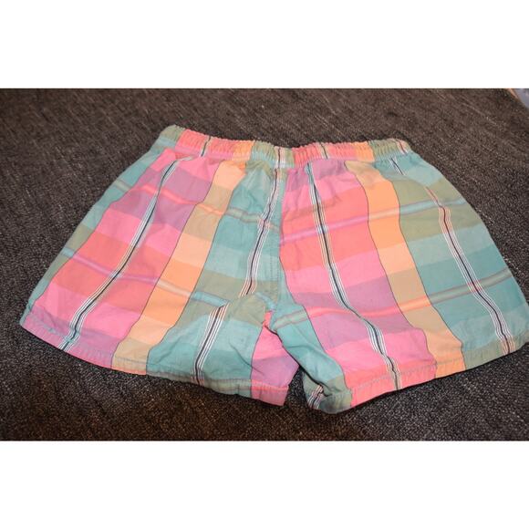 Gap Kids, Plaid Shorts, LN, Pink, Turquoise, Elastic Waist, XL 12 - Picture 2 of 5